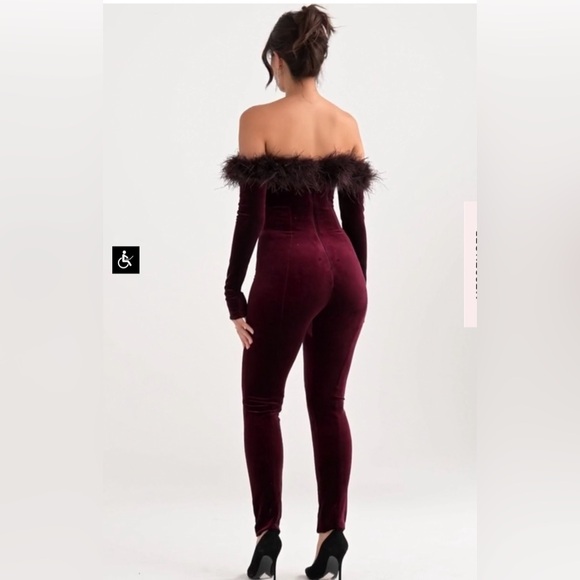 SALIMA
BLACK CHERRY VELVET JUMPSUIT - Picture 5 of 11